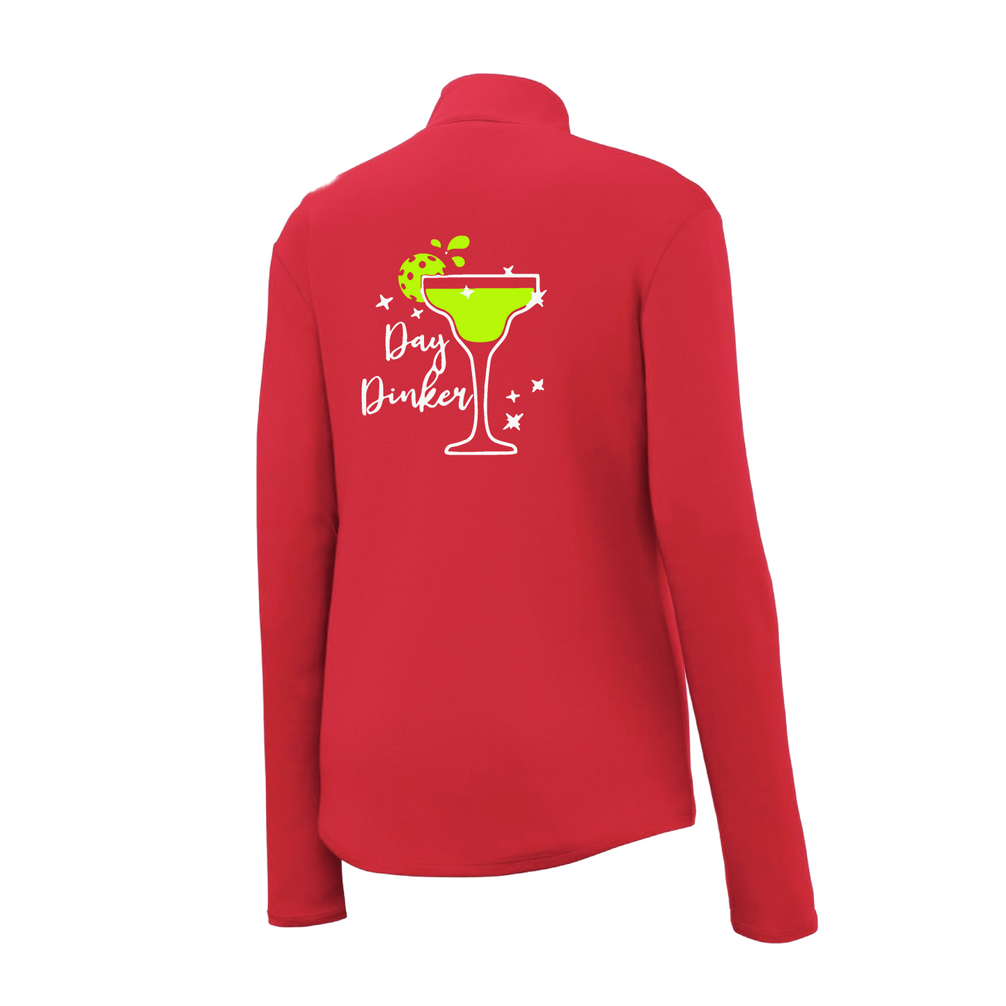 Day Dinker Pickleball Lime | Women's 1/4 Zip Pickleball Pullover | 100% Polyester