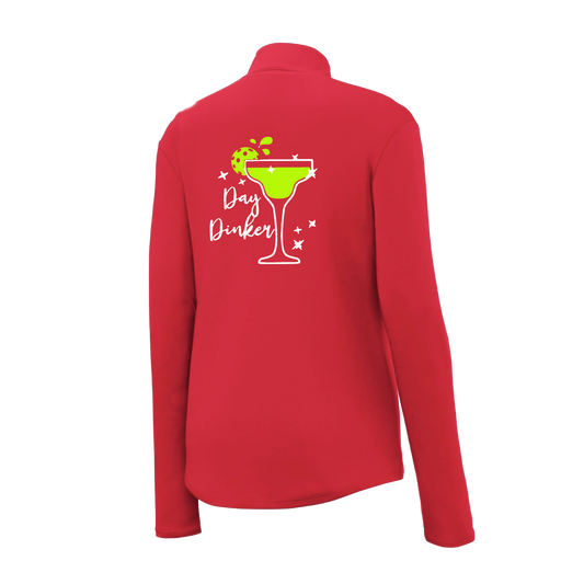 Day Dinker Pickleball Lime | Women's 1/4 Zip Pickleball Pullover | 100% Polyester