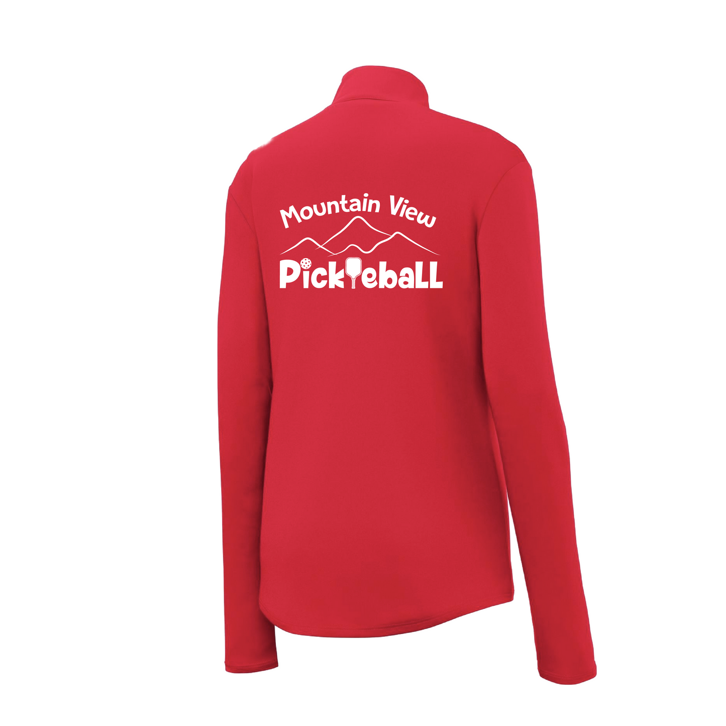 Mountain View Pickleball Club | Women's 1/4 Zip Pullover Athletic Shirt | 100% Polyester