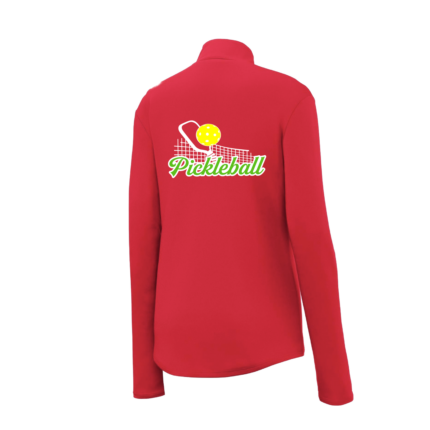 Pickleball Net | Women's 1/4 Zip Pullover Athletic Shirt | 100% Polyester