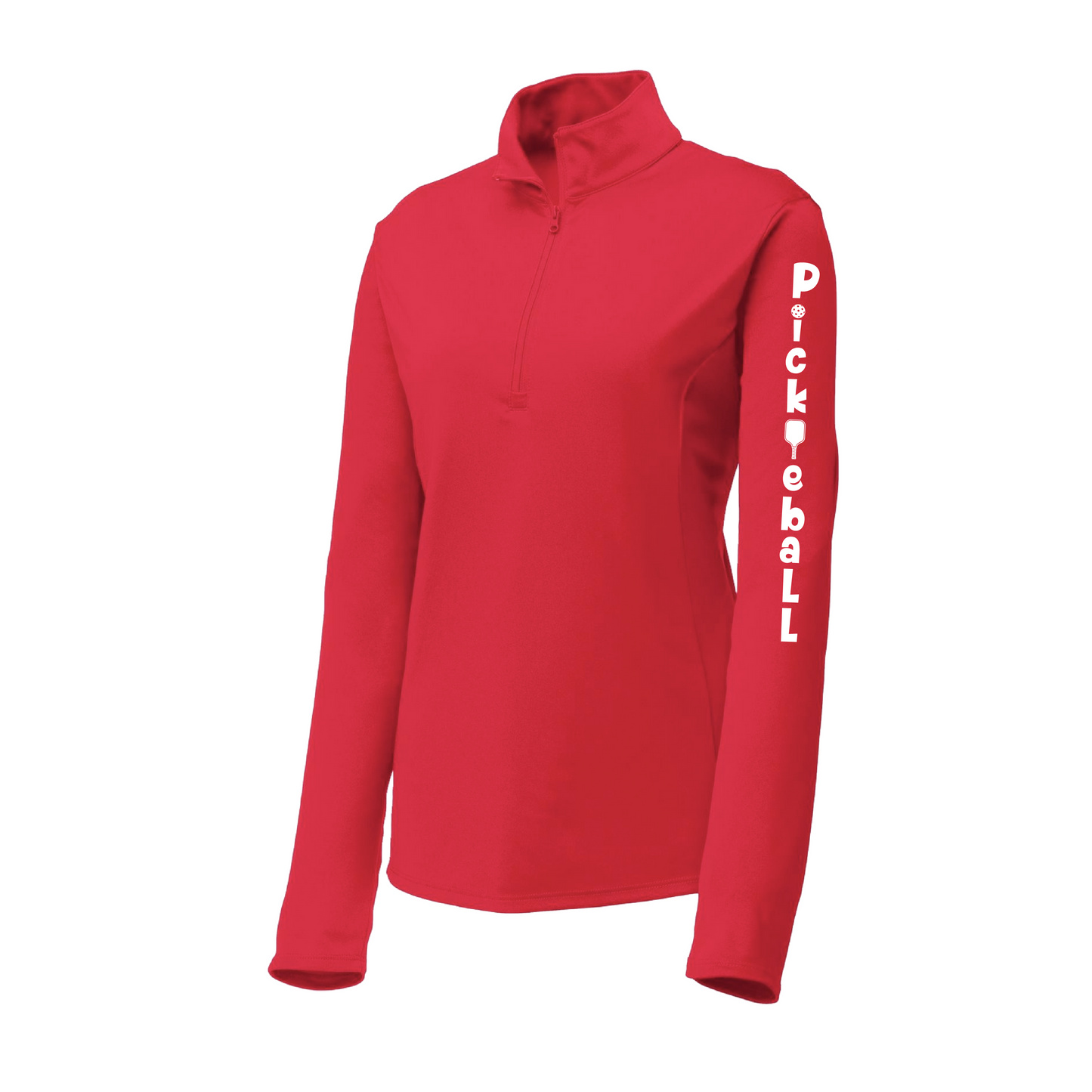 Pickleball Vertical (Customizable) | Women's 1/4 Zip Pullover Athletic Shirt | 100% Polyester