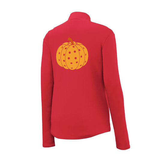 Pumpkin Pickleball | Women's 1/4 Zip Pickleball Pullover | 100% Polyester