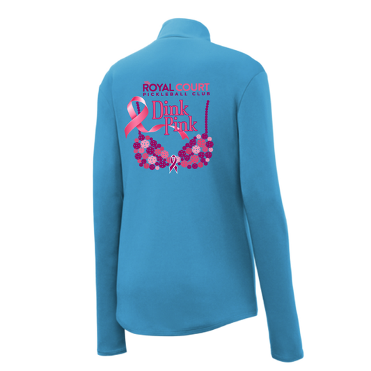 Royal Court Dink Pink | Women's 1/4 Zip Pickleball Pullover | 100% Polyester