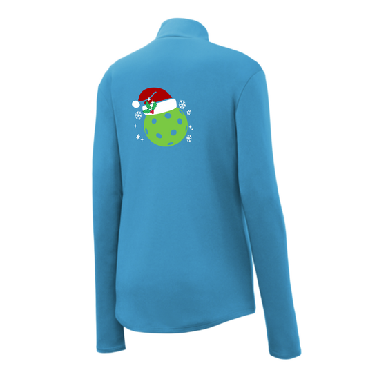 Santa Hat | Women's 1/4 Zip Pickleball Pullover | 100% Polyester