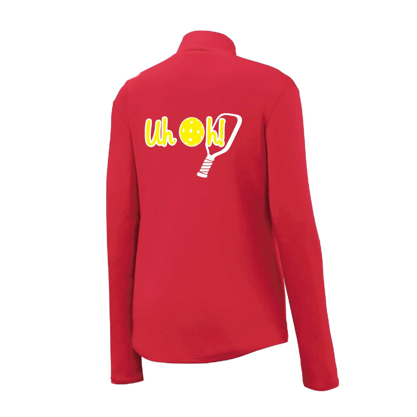 Uh Oh! | Women's 1/4 Zip Pickleball Performance Pullover Shirts | 100% Polyester
