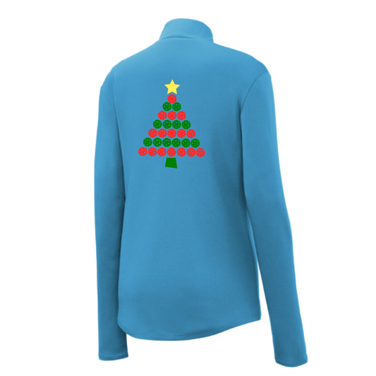 Christmas Tree | Women's 1/4 Zip Pickleball Pullover | 100% Polyester