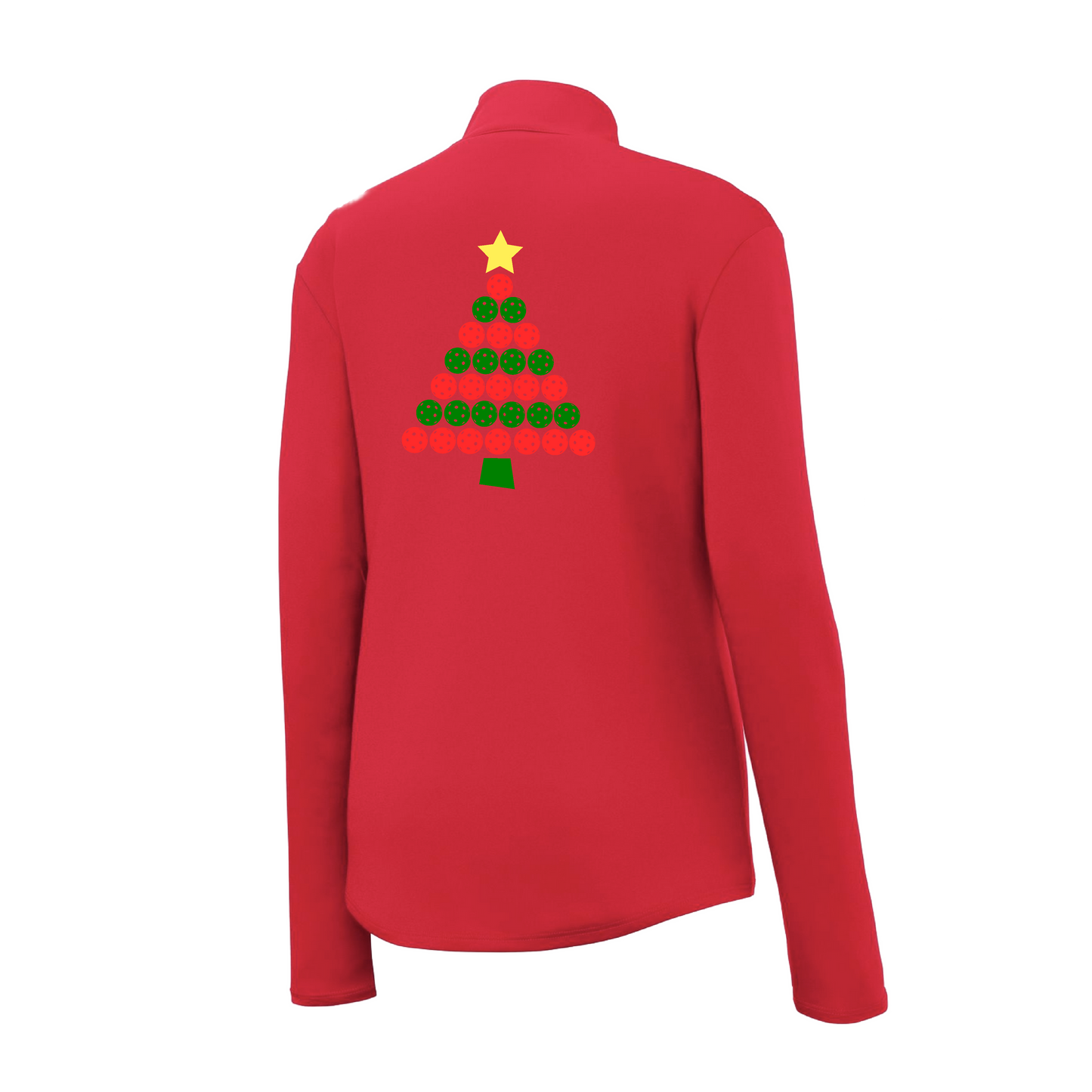 Christmas Tree | Women's 1/4 Zip Pickleball Pullover | 100% Polyester