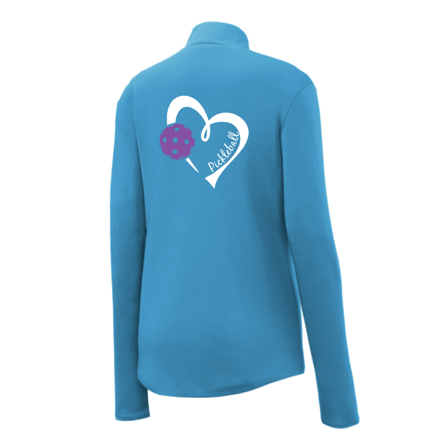 Pickleball Love Purple (Customizable) | Women's 1/4 Zip Pullover Athletic Shirt | 100% Polyester