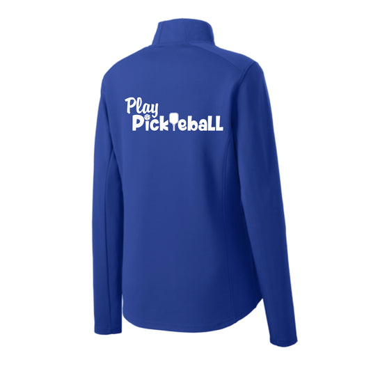 Play Pickleball | Women's 1/4 Zip Pullover Athletic Shirt | 100% Polyester