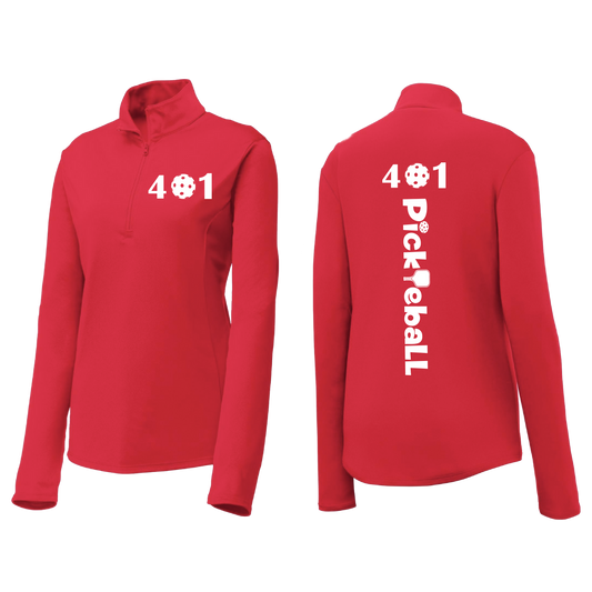 401 Pickleball Club | Women's 1/4 Zip Athletic Pullover Shirt | 100% Polyester