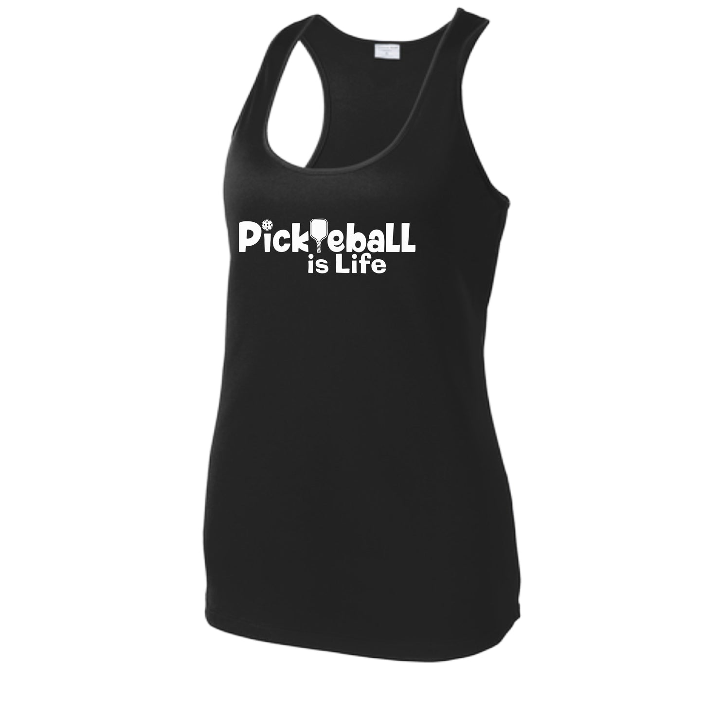 Pickleball Is Life | Women's Racerback Pickleball Tank | 100% Polyester