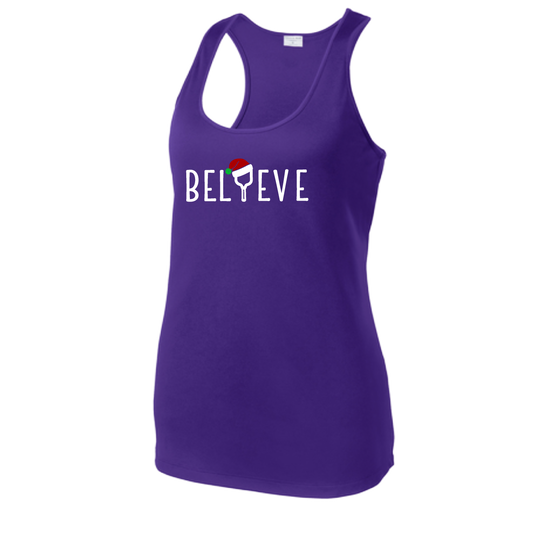 Believe | Women's Racerback Pickleball Tank | 100% Polyester