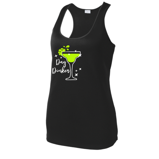 Day Dinker Pickleball Lime | Women's Racerback Pickleball Tank | 100% Polyester