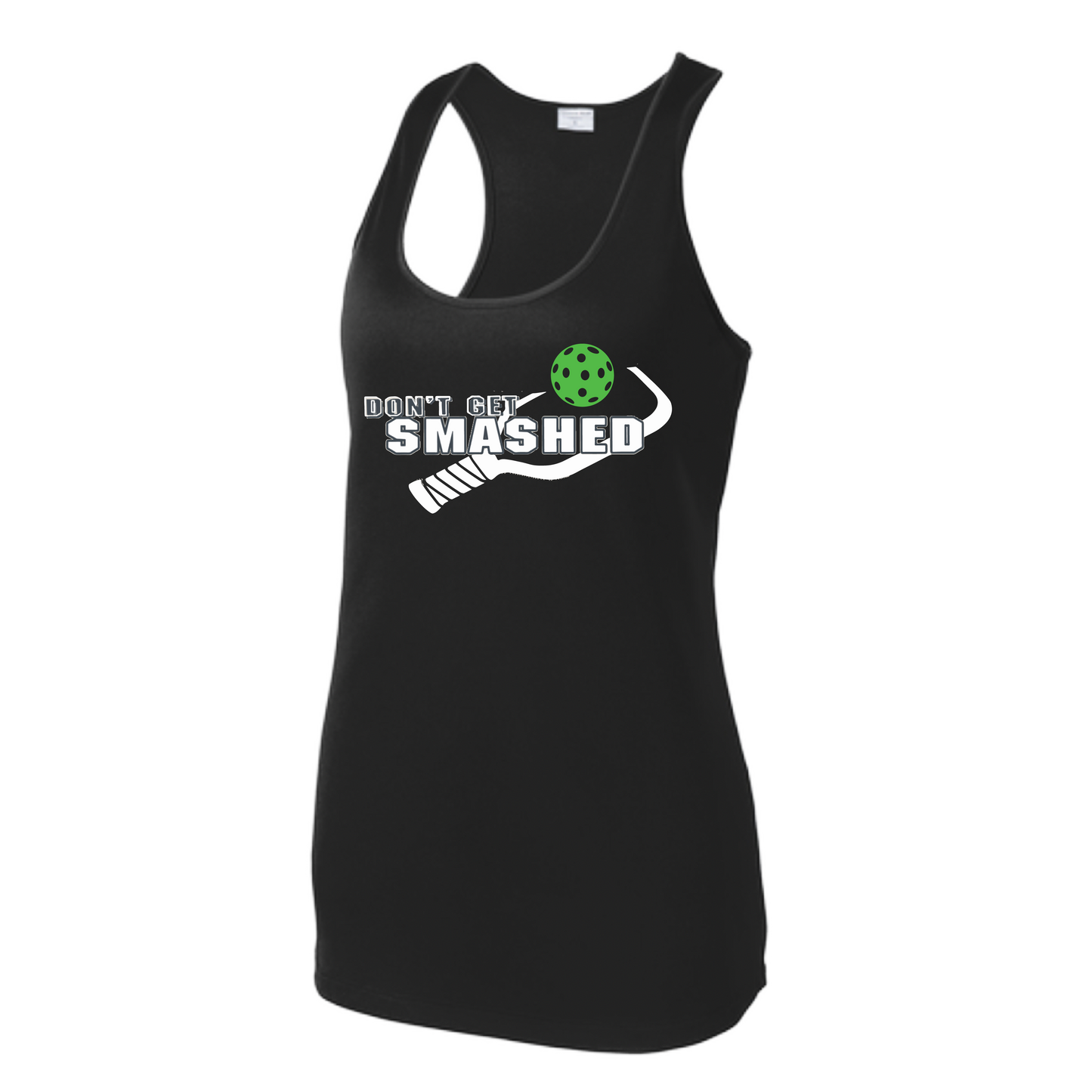 Don't Get Smashed (Colors Red Green Rainbow) Customizable | Women's Racerback Pickleball Tank | 100% Polyester