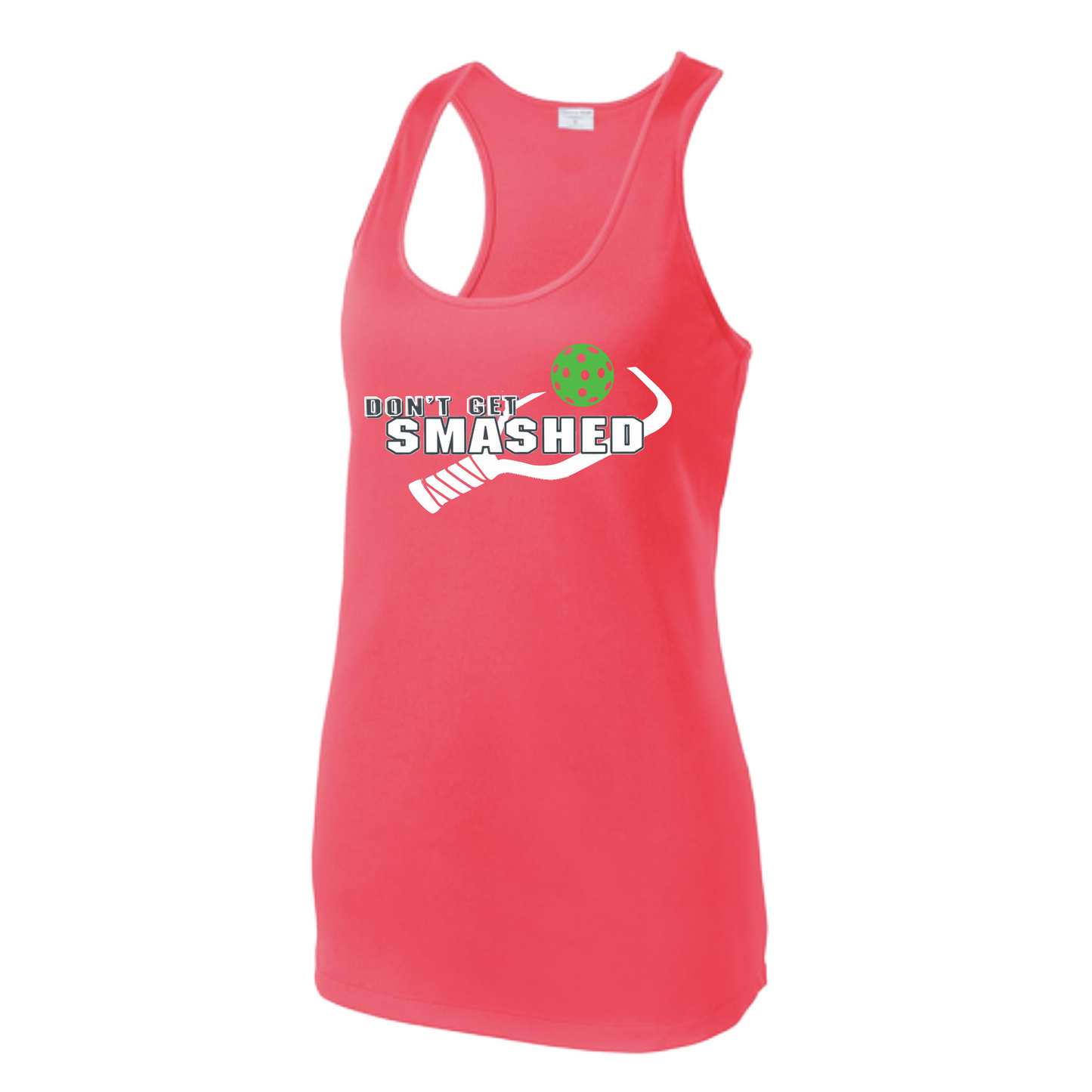 Don't Get Smashed (Colors Red Green Rainbow) Customizable | Women's Racerback Pickleball Tank | 100% Polyester