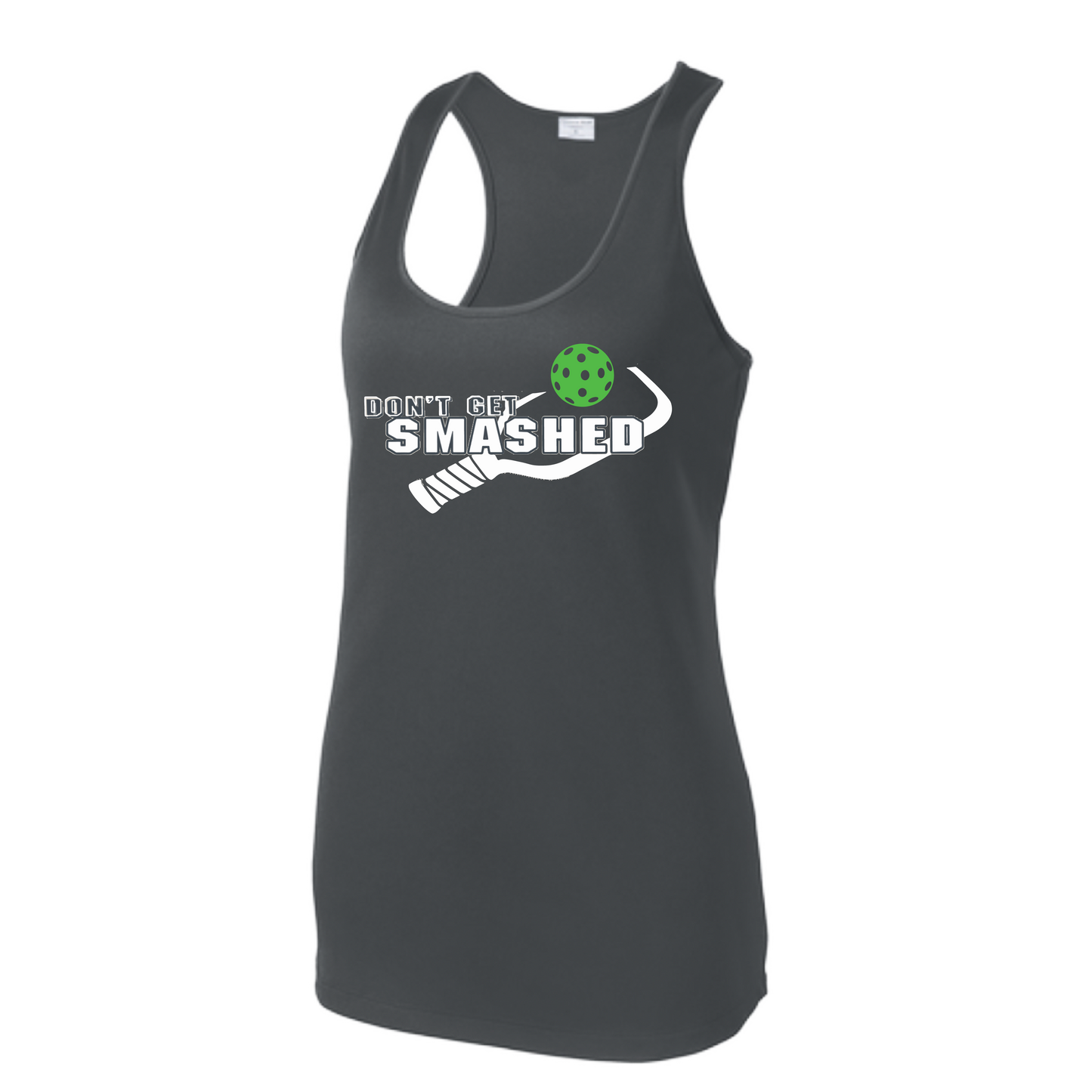 Don't Get Smashed (Colors Red Green Rainbow) Customizable | Women's Racerback Pickleball Tank | 100% Polyester