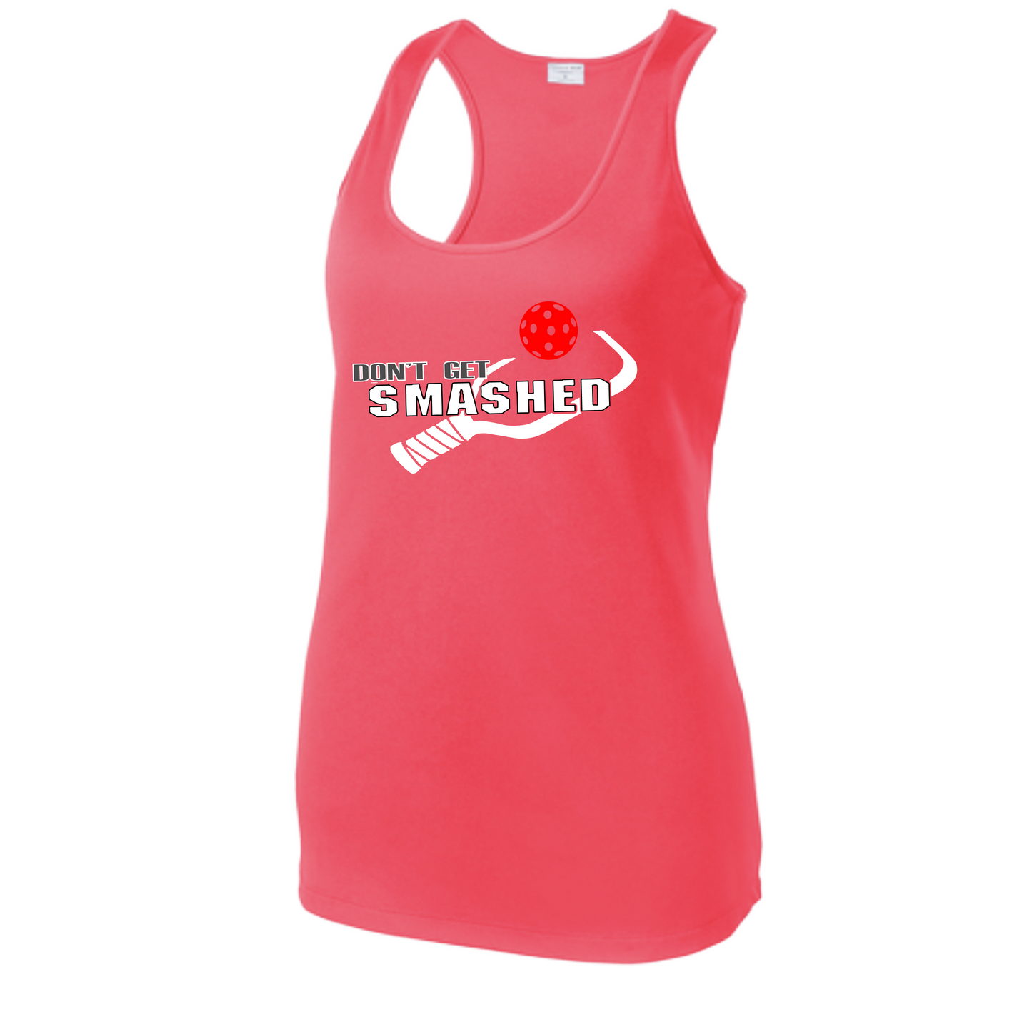 Don't Get Smashed (Colors Red Green Rainbow) Customizable | Women's Racerback Pickleball Tank | 100% Polyester