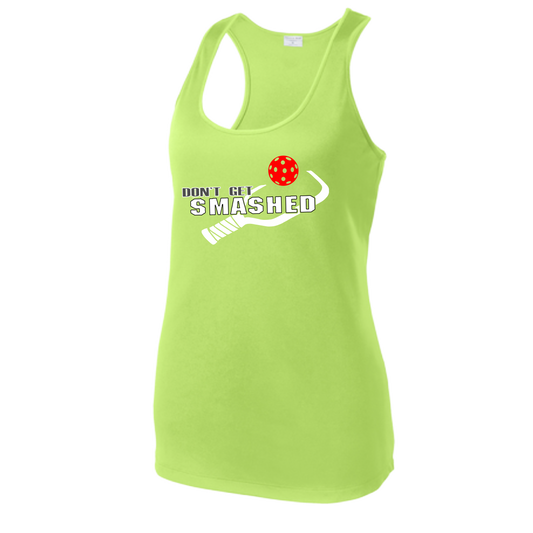 Don't Get Smashed (Colors Red Green Rainbow) Customizable | Women's Racerback Pickleball Tank | 100% Polyester