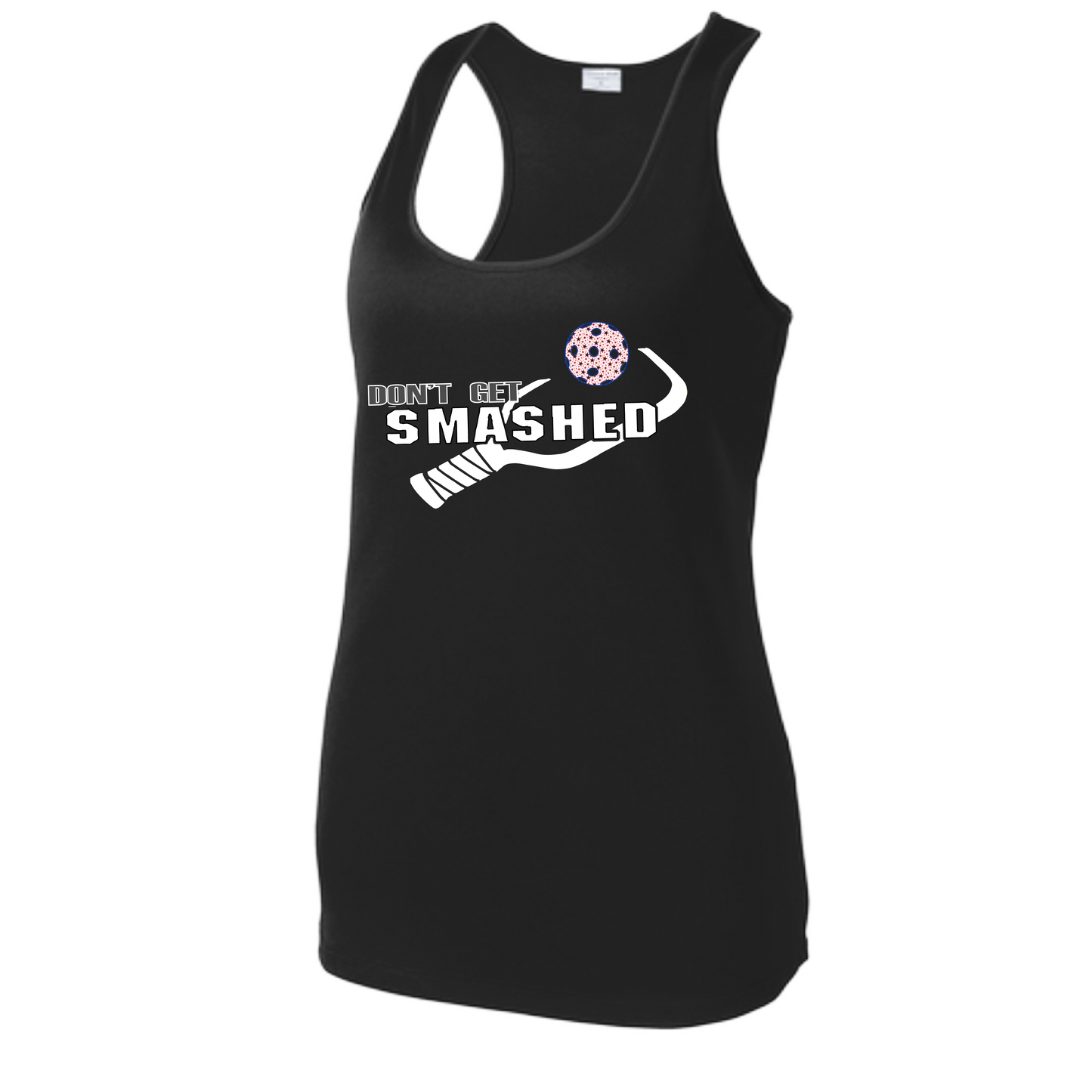 Don't Get Smashed (Patriotic Stars) | Women's Racerback Pickleball Tank | 100% Polyester