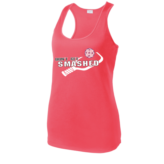 Don't Get Smashed (Patriotic Stars) | Women's Racerback Pickleball Tank | 100% Polyester