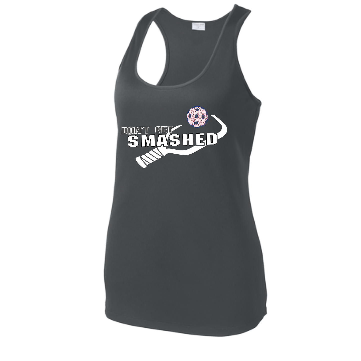 Don't Get Smashed (Patriotic Stars) | Women's Racerback Pickleball Tank | 100% Polyester