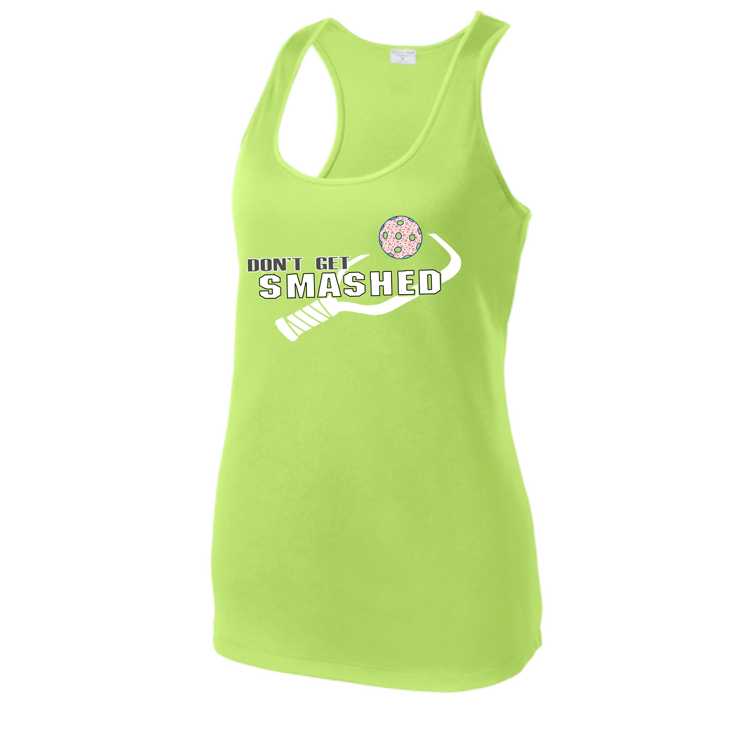 Don't Get Smashed (Patriotic Stars) | Women's Racerback Pickleball Tank | 100% Polyester