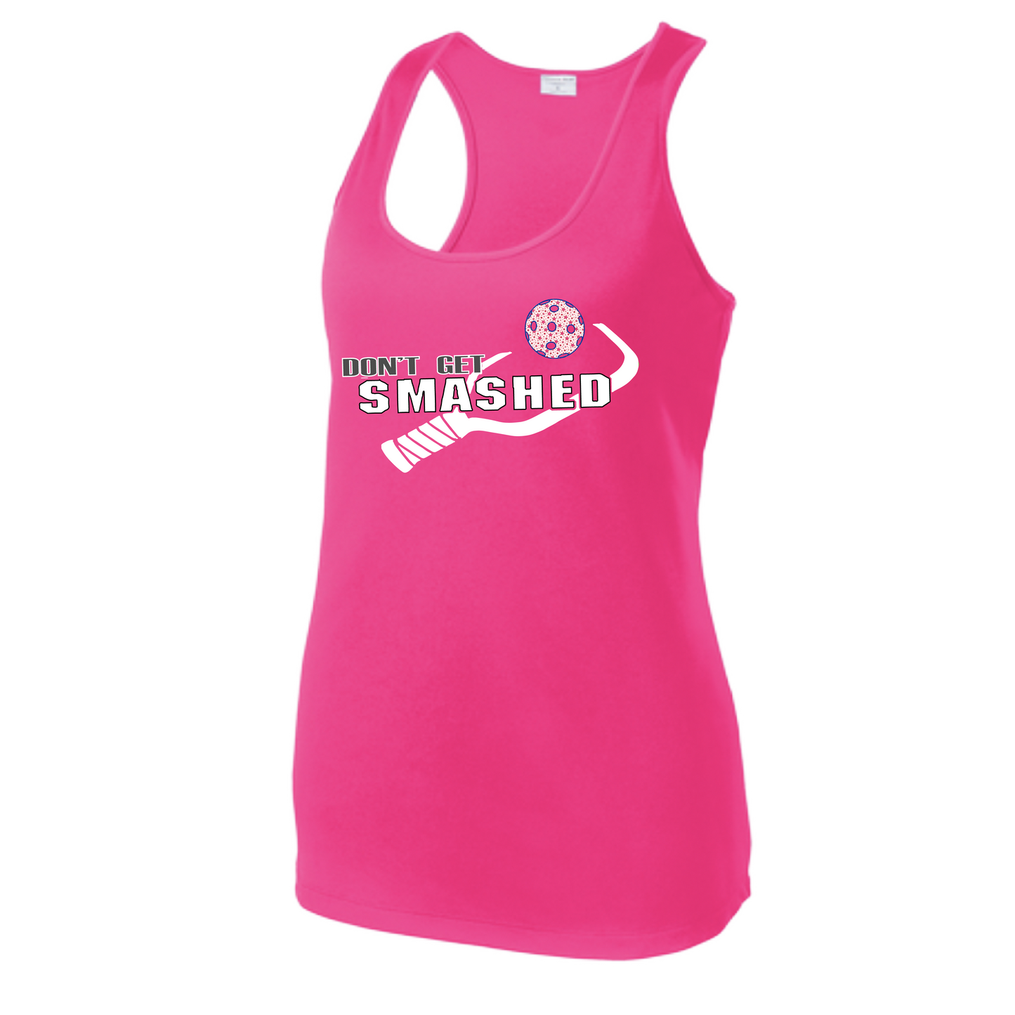 Don't Get Smashed (Patriotic Stars) | Women's Racerback Pickleball Tank | 100% Polyester