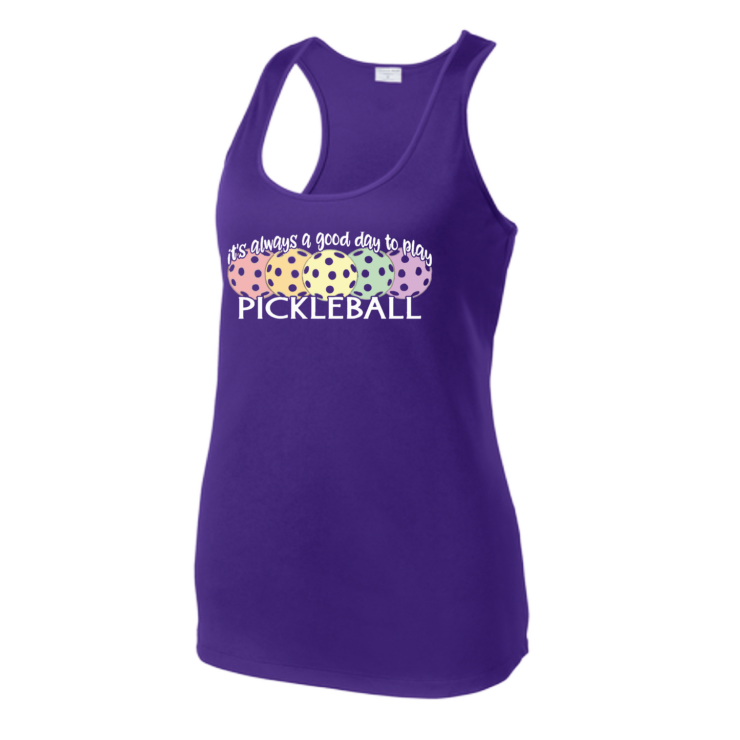 It's Always a Good Day to Play Pickleball | Women's Racerback Pickleball Tank | 100% Polyester