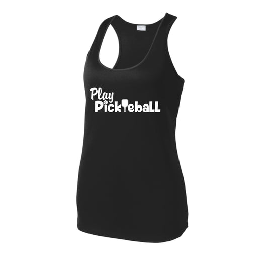 Play Pickleball | Women's Racerback Pickleball Tank | 100% Polyester