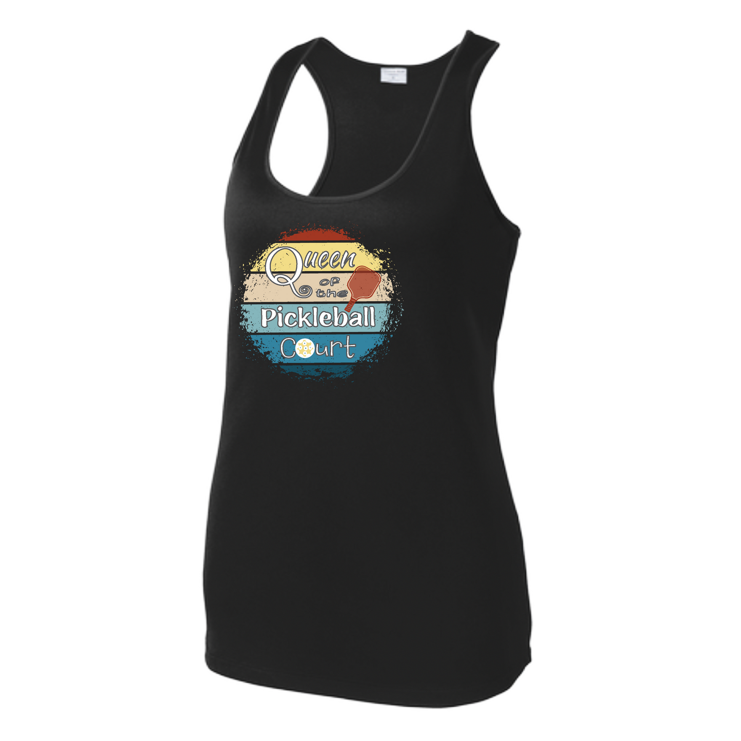 Queen of the Pickleball Court | Women's Racerback Pickleball Tank | 100% Polyester