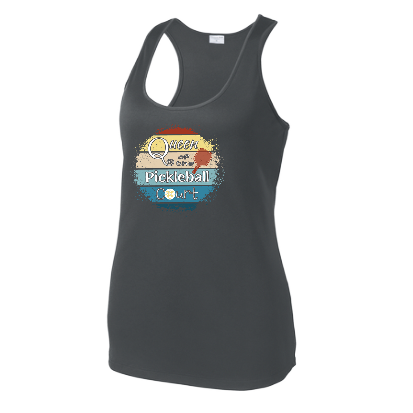 Queen of the Pickleball Court | Women's Racerback Pickleball Tank | 100% Polyester