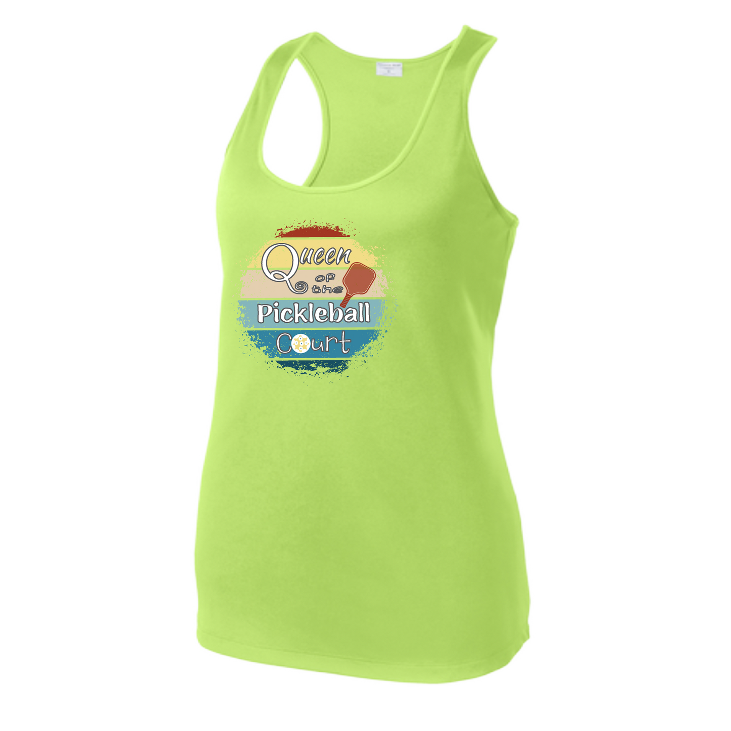 Queen of the Pickleball Court | Women's Racerback Pickleball Tank | 100% Polyester