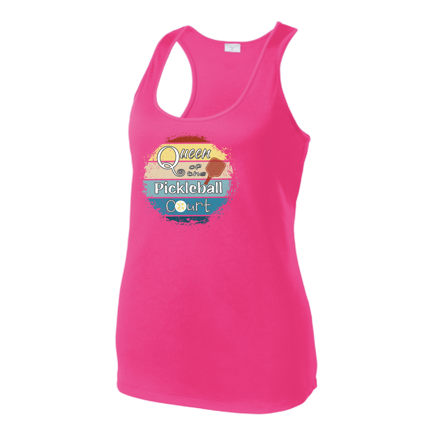 Queen of the Pickleball Court | Women's Racerback Pickleball Tank | 100% Polyester