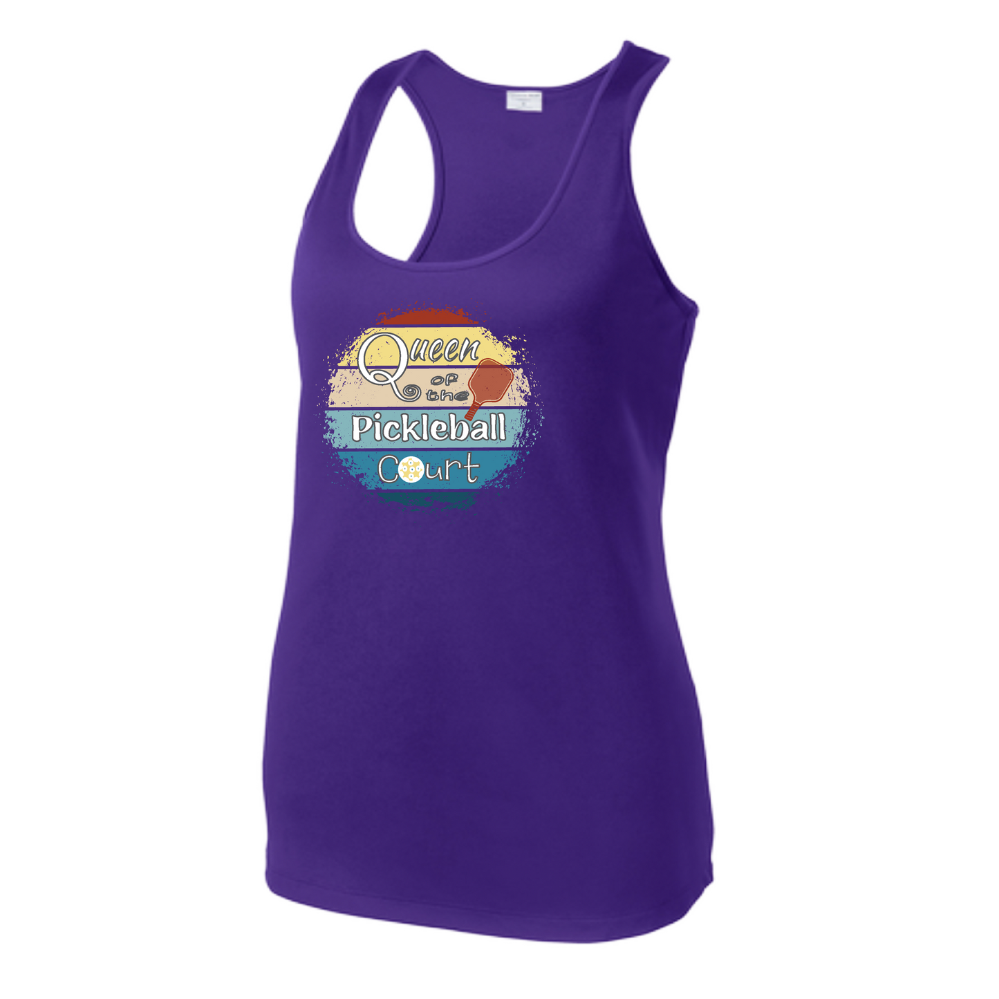 Queen of the Pickleball Court | Women's Racerback Pickleball Tank | 100% Polyester