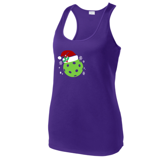 Santa Hat | Women's Racerback Pickleball Tank | 100% Polyester