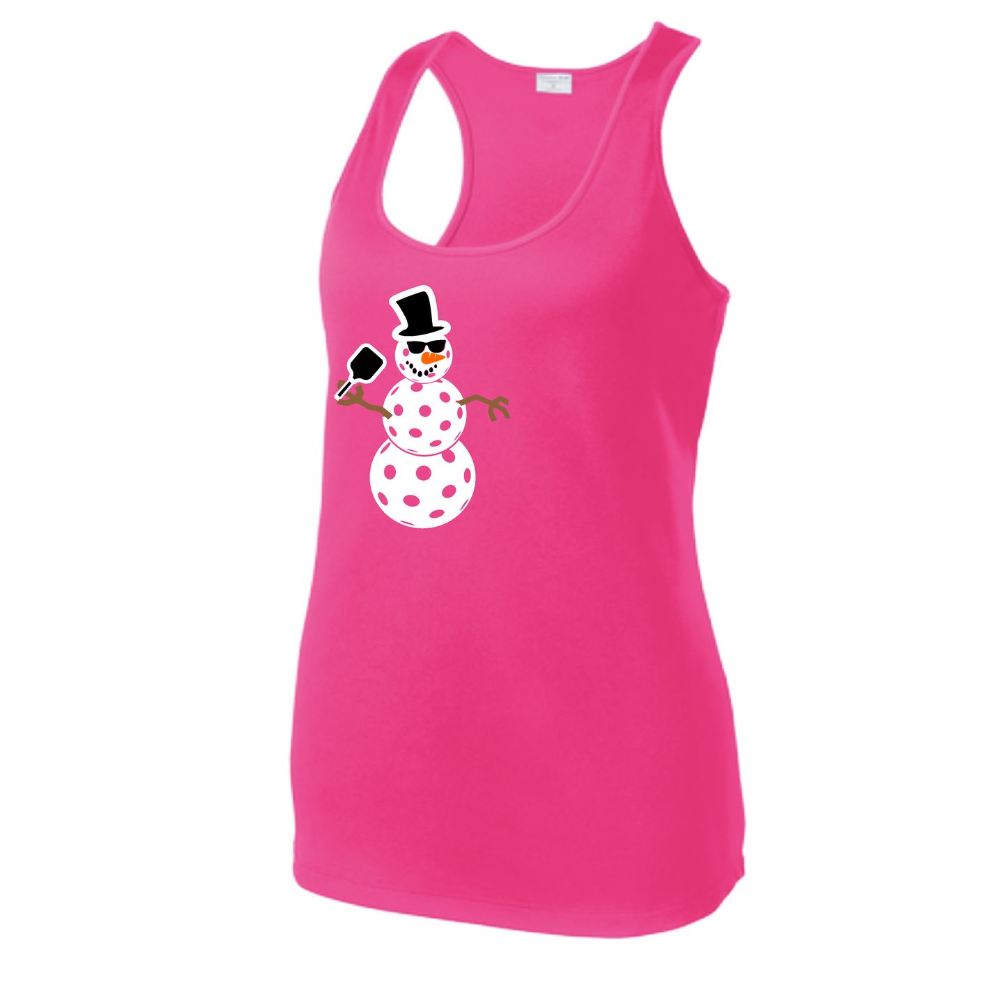 Snowman | Women's Racerback Pickleball Tank | 100% Polyester