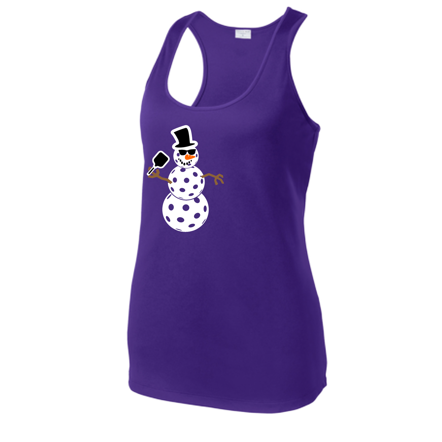 Snowman | Women's Racerback Pickleball Tank | 100% Polyester