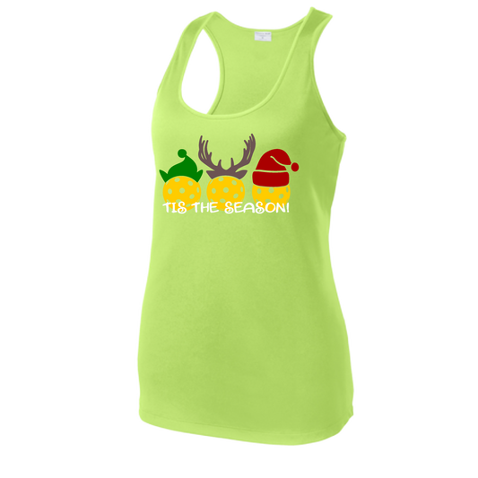 Tis the Season | Women's Racerback Pickleball Tank | 100% Polyester