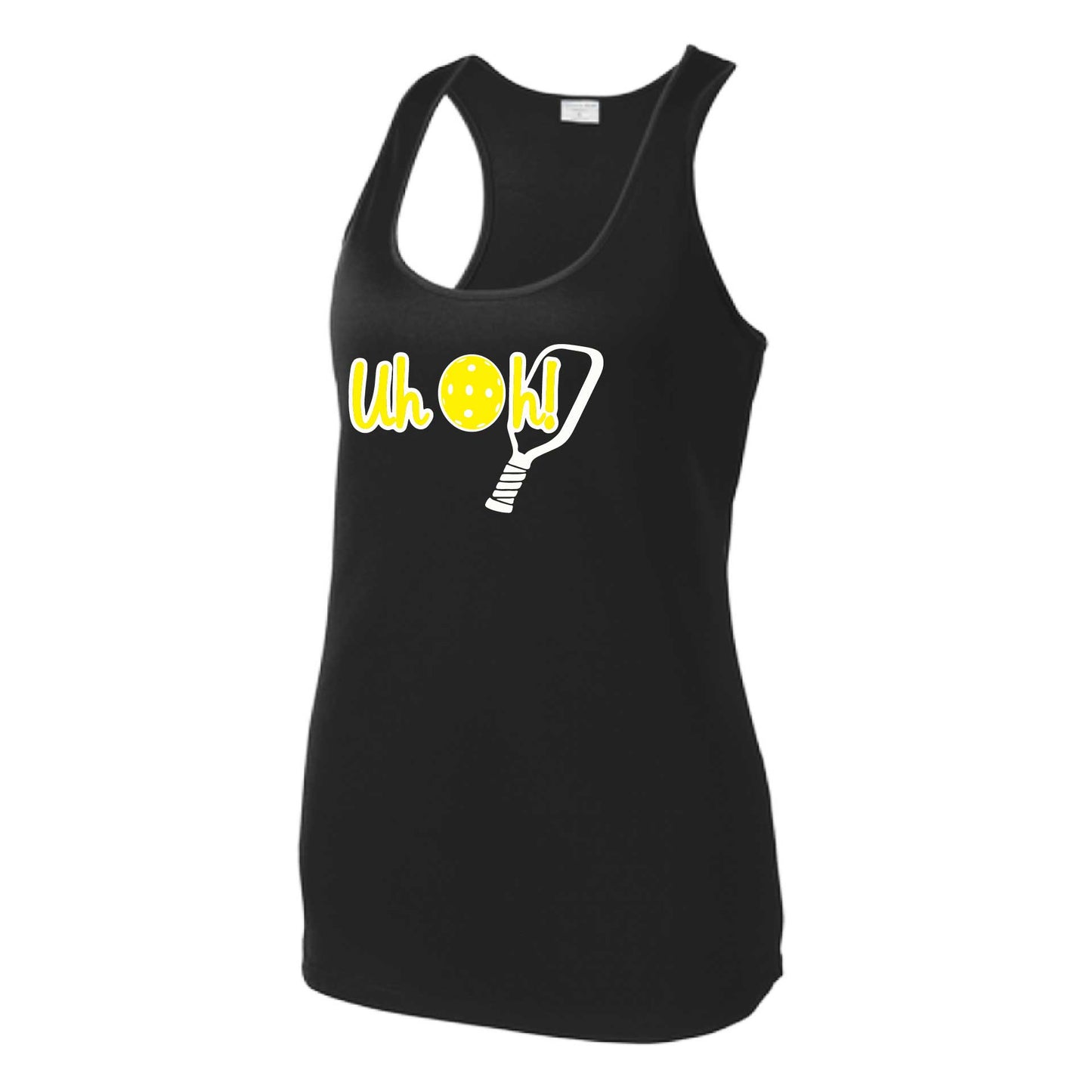 Uh Oh! | Women's Racerback Pickleball Tank | 100% Polyester