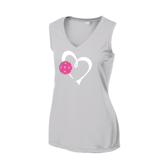 Love Pickleball (Pink) | Women’s Sleeveless Pickleball Shirt | 100% Polyester