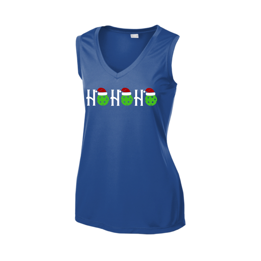 Ho Ho Ho | Women’s Sleeveless Pickleball Shirt | 100% Polyester