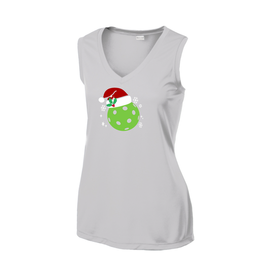 Santa Hat | Women’s Sleeveless Athletic Shirt | 100% Polyester