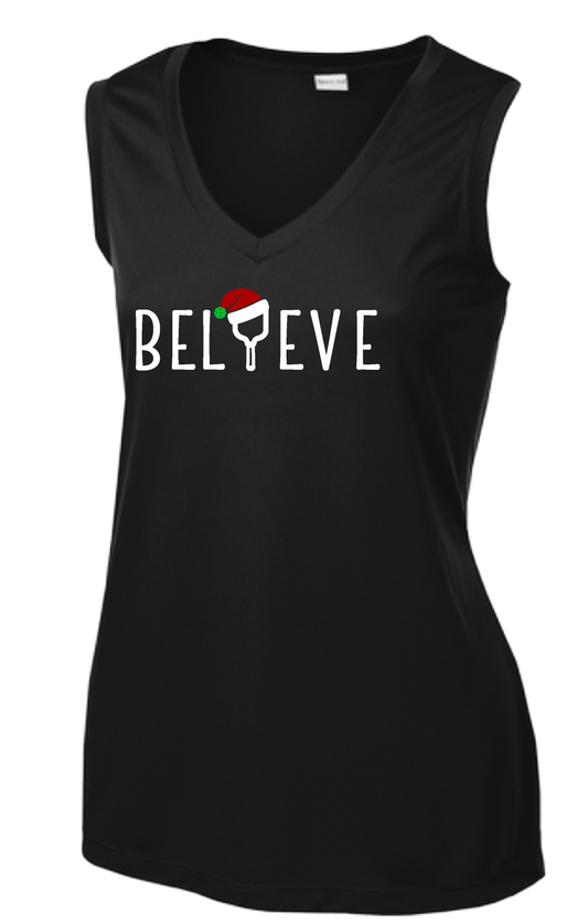 Believe | Women’s Sleeveless Athletic Shirt | 100% Polyester