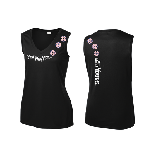 Mine JK Yours (Pickleballs With Stars) | Women’s Sleeveless Athletic Shirt | 100% Polyester