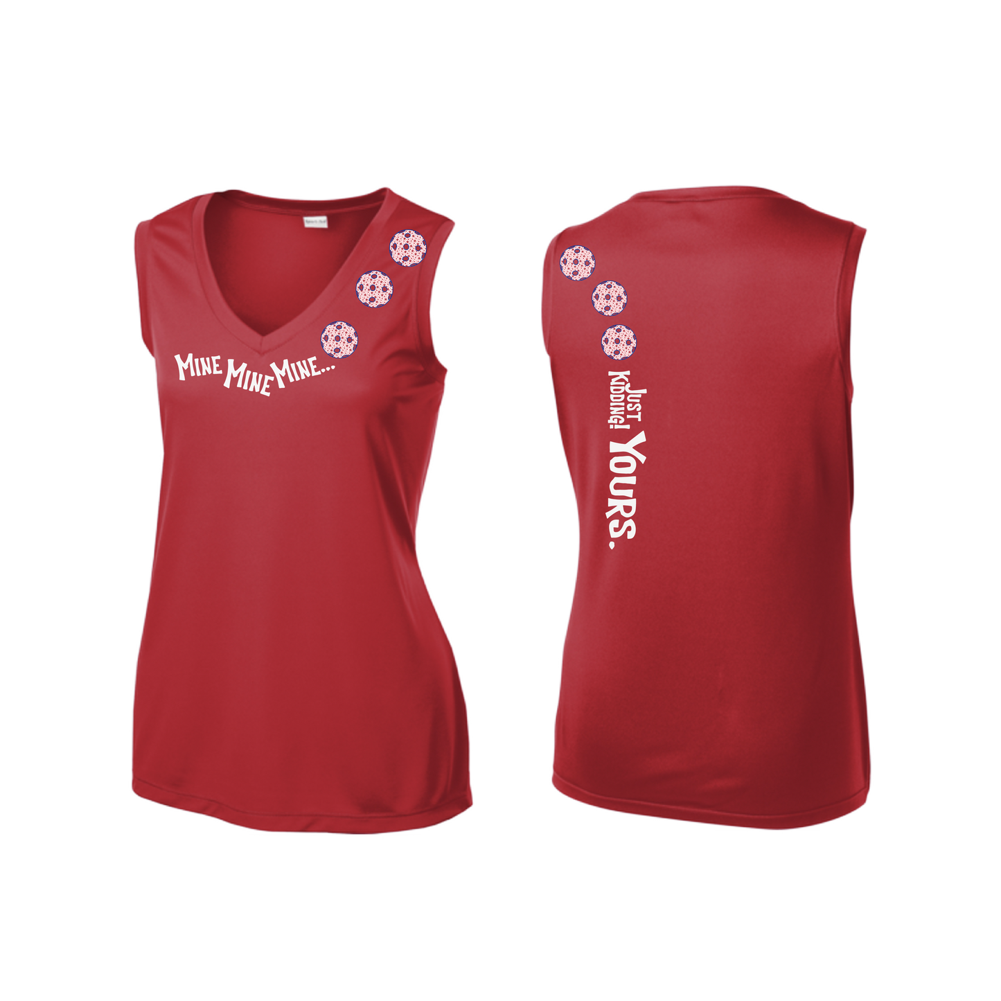 Mine JK Yours (Pickleballs With Stars) | Women’s Sleeveless Athletic Shirt | 100% Polyester