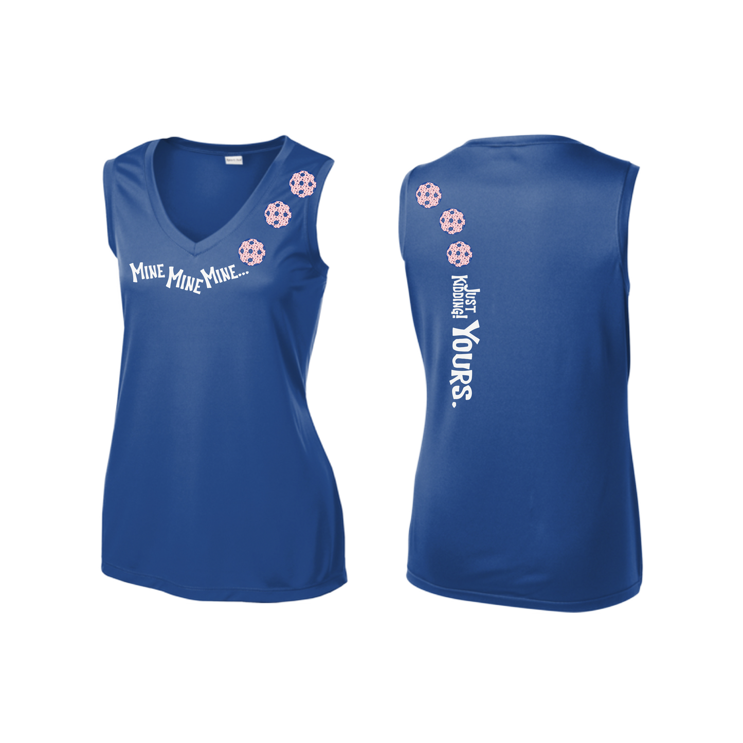 Mine JK Yours (Pickleballs With Stars) | Women’s Sleeveless Athletic Shirt | 100% Polyester