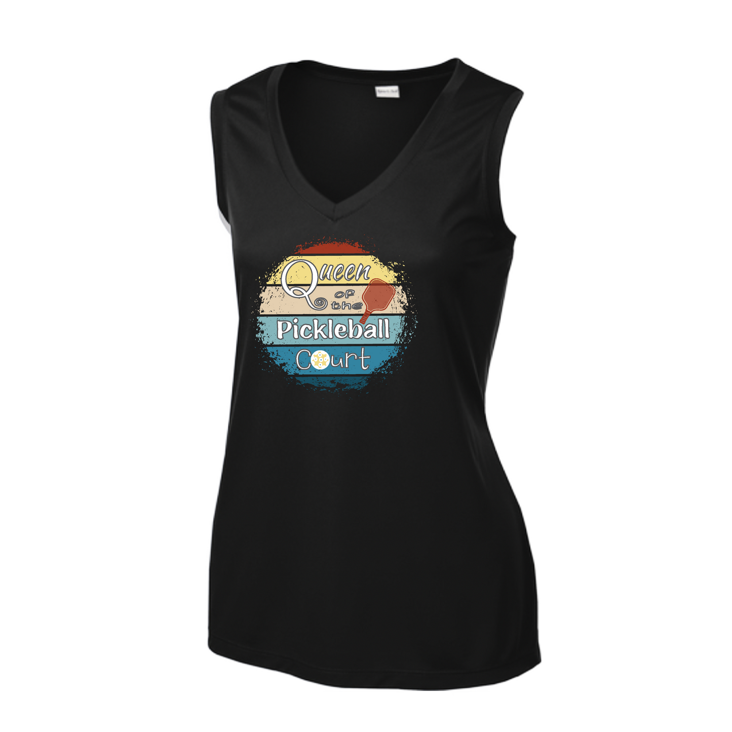 Queen of the Pickleball Court | Women’s Sleeveless Athletic Shirt | 100% Polyester