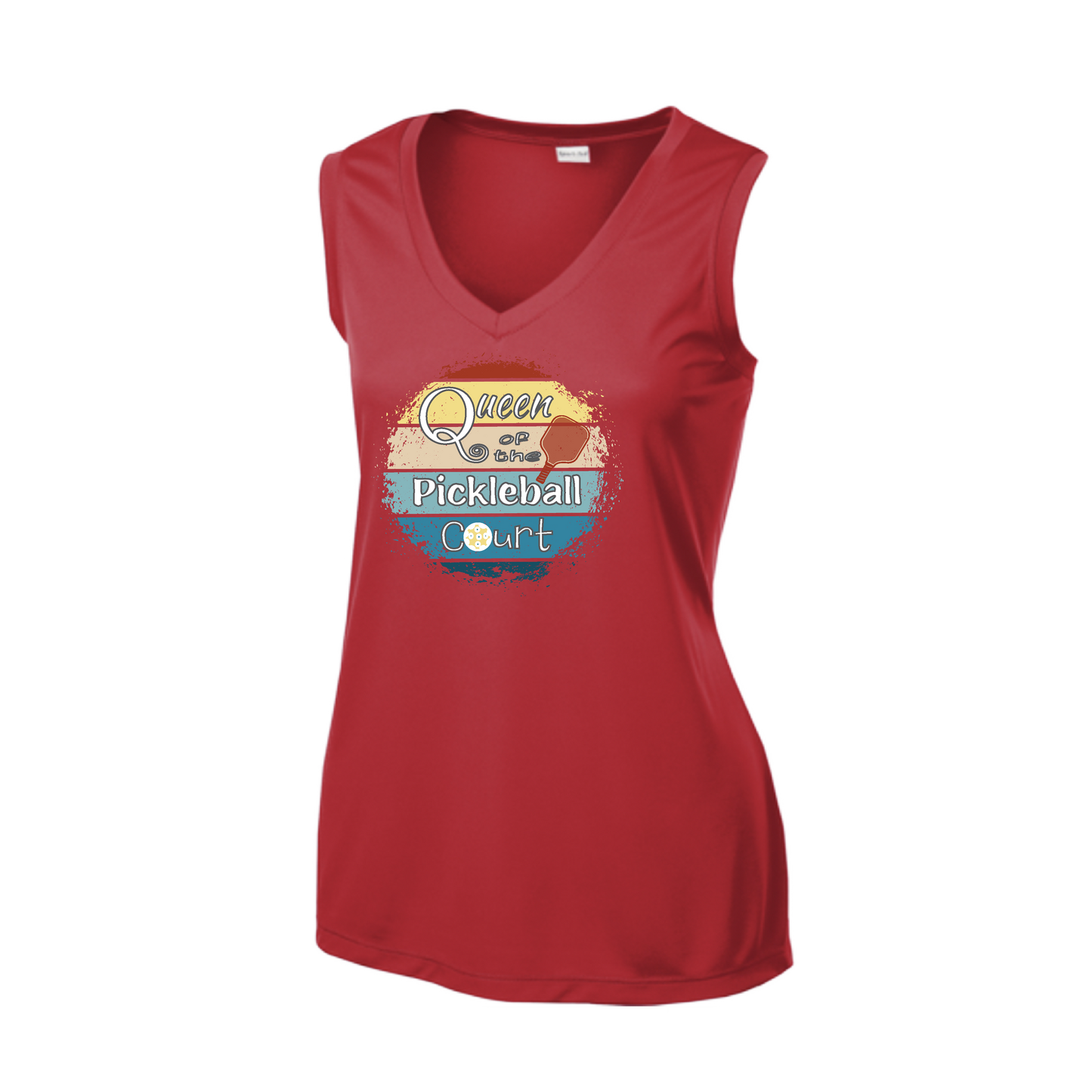 Queen of the Pickleball Court | Women’s Sleeveless Athletic Shirt | 100% Polyester