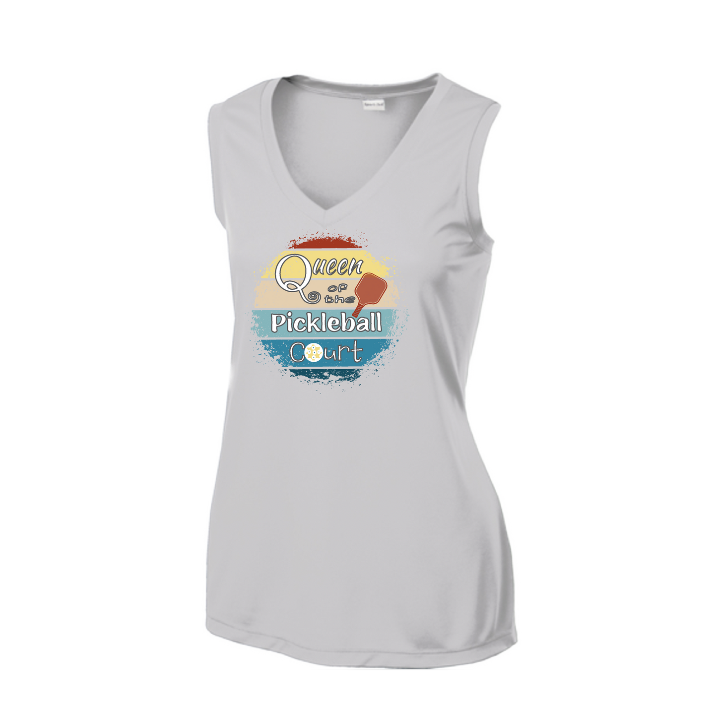 Queen of the Pickleball Court | Women’s Sleeveless Athletic Shirt | 100% Polyester