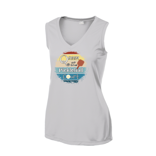 Queen of the Pickleball Court | Women’s Sleeveless Athletic Shirt | 100% Polyester